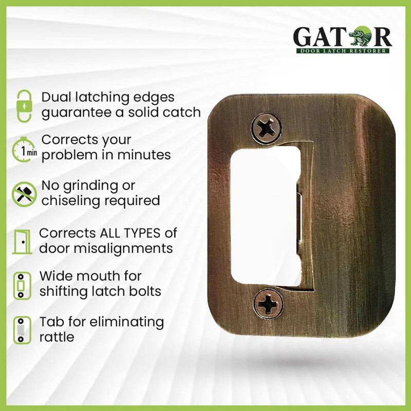 Gator Door Strike Plate with Screws, – 2-1/4" by 1-3/4"