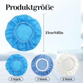 UICCVOKK Pack of 10 Polishing Hoods Car Polishing Bonnet Set Soft Microfibre Bonnet Cotton Polishing Caps for 230 mm - 250 mm Car Polishing Machine for Waxing and Car Polishing