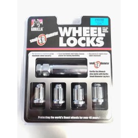 Gorilla Small Diameter Tuner Wheel Locks Chrome 12mm x 1.50 Thread Size 21631SD