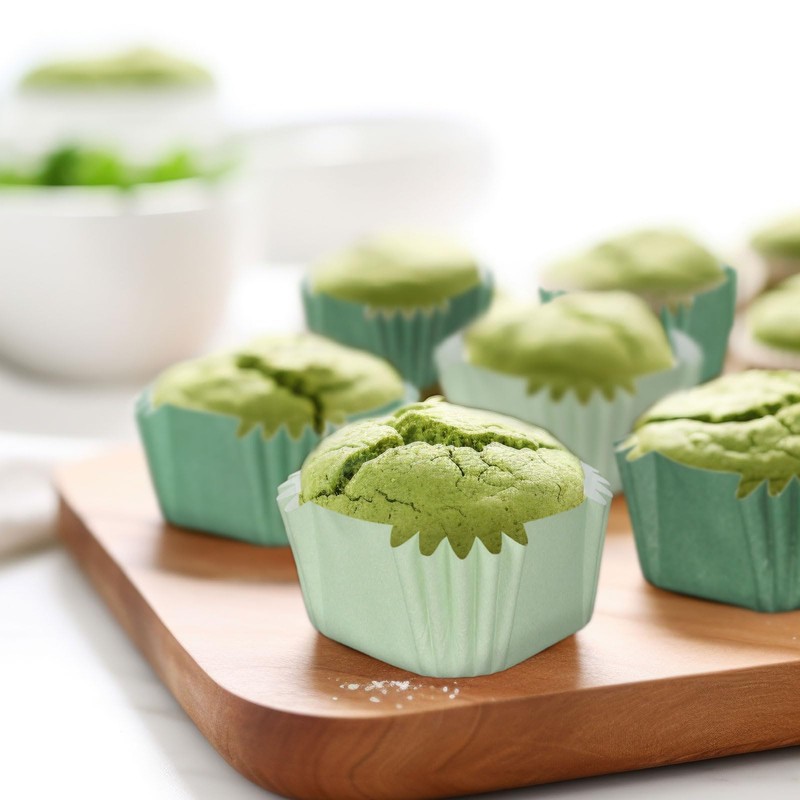 Whaline Whaline 450Pcs Gradient Green Mini Square Cupcake Liners Sage