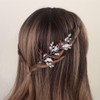 Aimimier Bridal Red Crystal Hair Vine with Leaf Ruby Headband