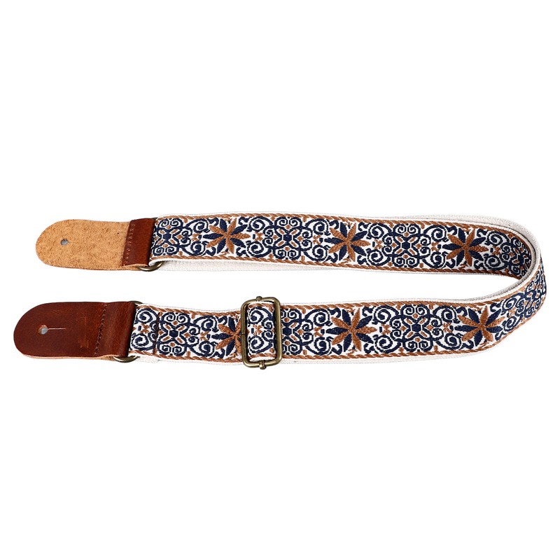 Embroidered Ukulele Strap Ethnic Style Adjustable Length Nylon Leather Comfortable
