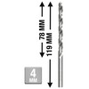 kwb HSS Metal Drill Type N Ø 4mm 217040 (Extra