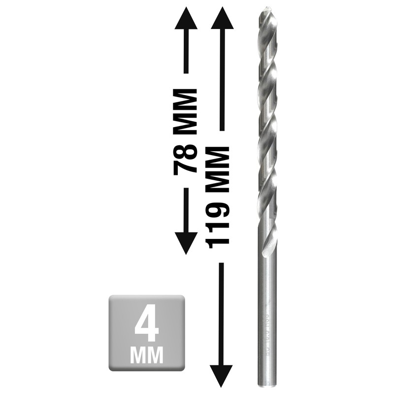 kwb HSS Metal Drill Type N Ø 4mm 217040 (Extra