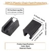Bivethoi 30PCS Plastic Chair Feet Protectors 10mm Plastic Cap, Bar