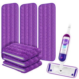 ARSUK Reusable Mop Pads Compatible with Swiffer PowerMop– Washable Velcro Replacement Microfiber Refills for 13''–16'' Spray Mop, Multi-Surface Cleaning Pads (6 Pack)