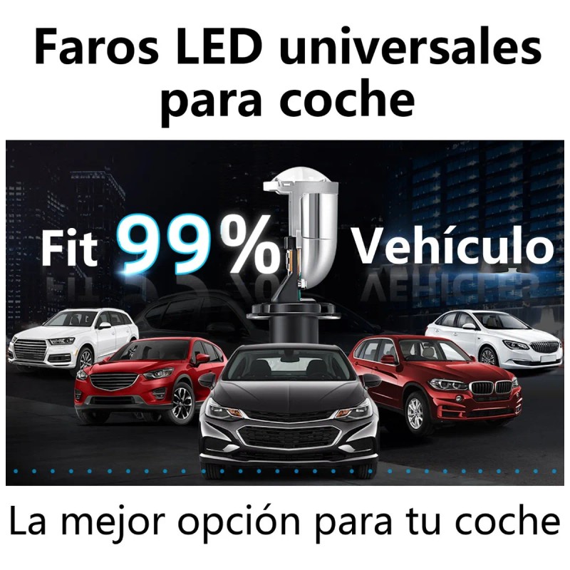 Focos Led H4/9003/hb2 Lupa Alta Y Baja Auto Motocicleta