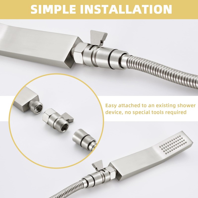 APLusee Water Flow Control Valve, Brass Shower Head Flow Restrictor,