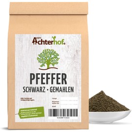 Pepper Black Ground 100 g | Finest Pepper Black and Freshly Ground | Gracefully Sharp Yet Spicy Aroma | from Achterhof