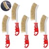 Pack of 5 Brass Grill Brushes, Small Wire Brushes with