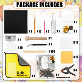 COARVXA 267 Pcs Card Care Clean Kit,Trading Card Cleaning Kit with Fixing Jig and EVA Shaping Foam, Suitable for PSA Rated Baseball Football Basketball Sports Cards Card Care (Orange)