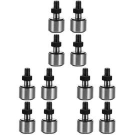 TEHAUX 12pcs Steel Cam Follower, Bolt-Type Steel Needle Roller Bearings Cam Follower for Automotive Construction and Agricultural Applications