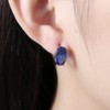 Small Round Hoop Earrings For Women Girls Cubic Zirconia Blue