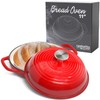 Enameled Cast Iron Bread Pan with Lid, 11” Red Bread