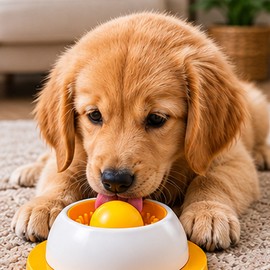 Interactive Lick Toy for Dogs & Cats – Anti-Slip Slow Feeder with Rotating Ball for Daily Feeding and Pet Enrichment