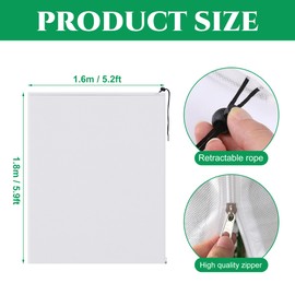 Pack of 2 Large Winter Protection Plants - 1.6 x 1.8 m Cover Plants Winter Plant Protection Bag - Frost Protection Plant Covers with Zip & Drawstring for Trees, Palm Trees, Balcony Plants Hood