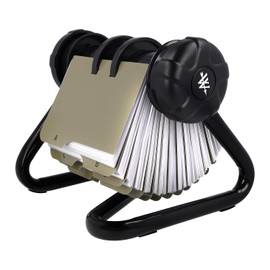 Westcott card file for business cards | Rotary card file with 200 sleeves for 400 business cards | A-Z index for clear sorting of cards | E-744539 00