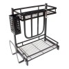 Organizador de Niveles Decoform Acero Inoxidable Negro Cocina 2 Niveles