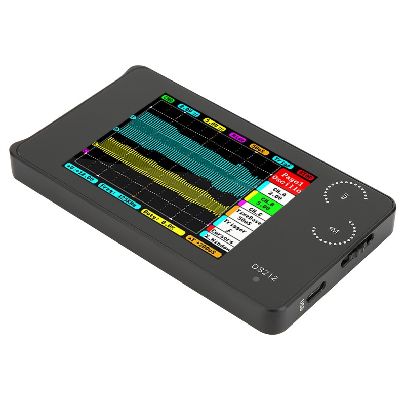 DS212 Portable Digital Oscilloscope Pocket Size 2 Channel Oscilloscope with