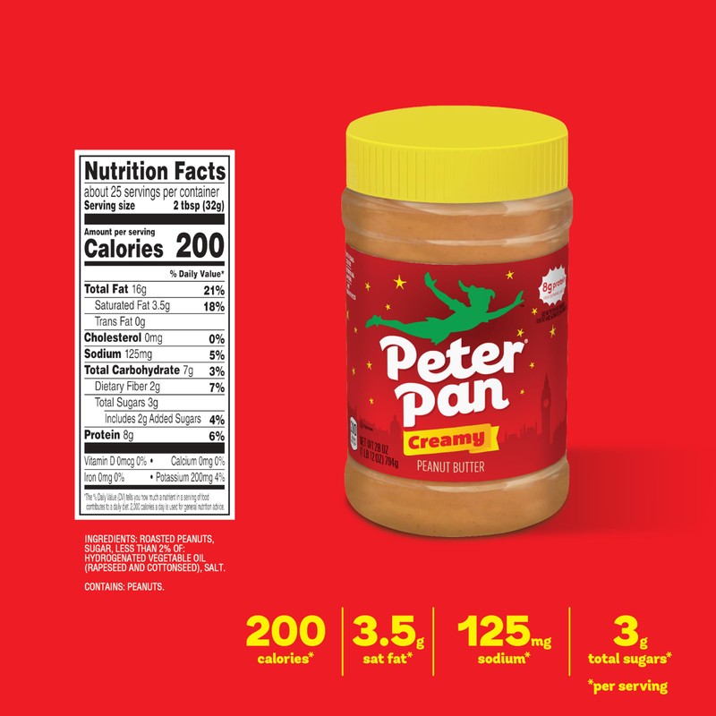 Peter Pan Crunchy Peanut Butter, Made with Roasted Peanuts, Great