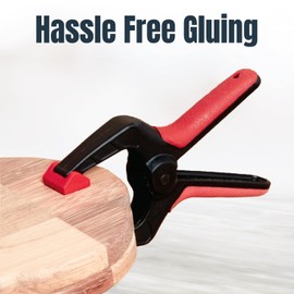 POWERTEC Spring Clamps Set - 10 Pack Mini Plastic Clips with 1-Inch Opening and Pivoting Jaw Pad, Ideal for Pool Cover, Tarp, Craft, Ballon Slips and Woodworking (71018V)