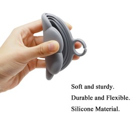 SJANE 4 Pcs Cat Food Can Spoon & Can Covers | Cute Paw Silicone Pet Food Can Opener Spatula & Can Lids | Stainless Steel Wet Food Spoon for Cats and Dogs(Grey)