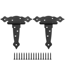 Set of 2 ZONADAH Garden Shed Door Hinge Heavy Duty Strap T Hinge 127mm/5" Rustproof T Hinges Gate Door Barn Forged with Screws for Gates, Sheds, Doors, Windows