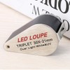 30X Mini Foldable Jeweler Magnifier with 6 LED UV Lights