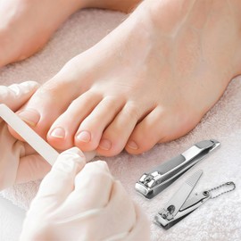 Keeshibao 12-Piece Stainless Steel Fingernail & Toenail Clippers Set with File & Keychain - Bulk Nail Clippers Kit for Men/Women, Home, Travel, Gifts, Homeless Care Supplies (6 Small + 6 Medium)