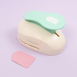 Craftelier - Label Punch with Scalloped Special for Scrapbooking and Crafts | Push Lever for Tags on Paper and Card - 3 inches · 7.62 cm