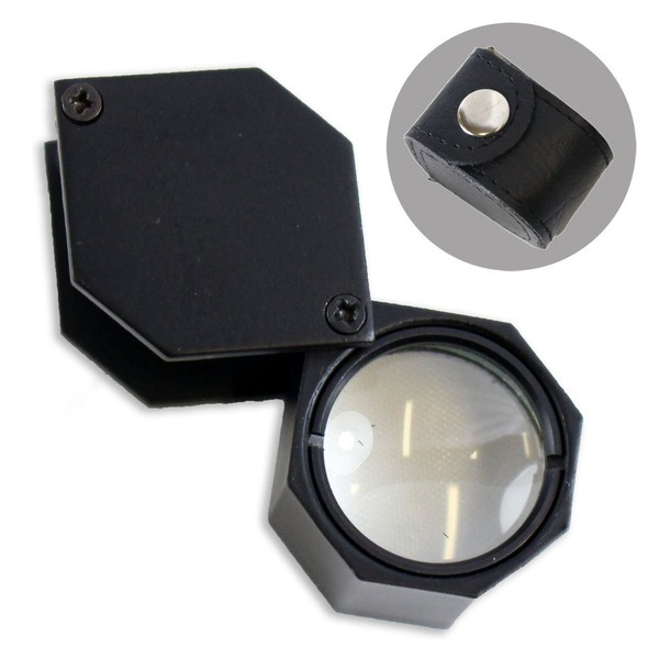 10x Jeweller's Glass Loupe wth Leather Pouch