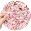 50Pcs Transparent Pink Aesthetics Stickers, for Scrapbooking, Journaling, Photo Albums,