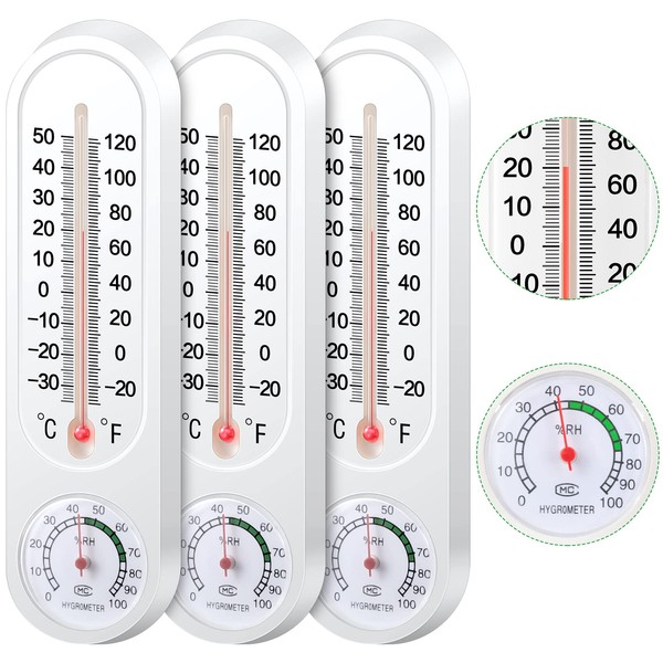 Leinuosen Indoor Outdoor Thermometer Wall Thermometer Humidity Meter Vertical Thermometer