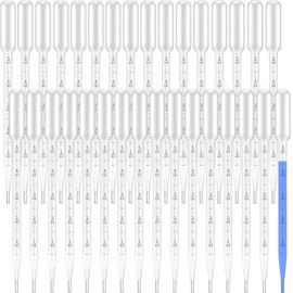 luckaide 5 ml Pipettes, Pack of 50 Disposable Pipettes, Plastic Pipette for Laboratory Trial, Essential Oils, Classroom Experiment
