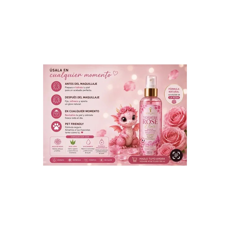 Tónico Facial Agua De Rosas Y Niacinamida Hidratante