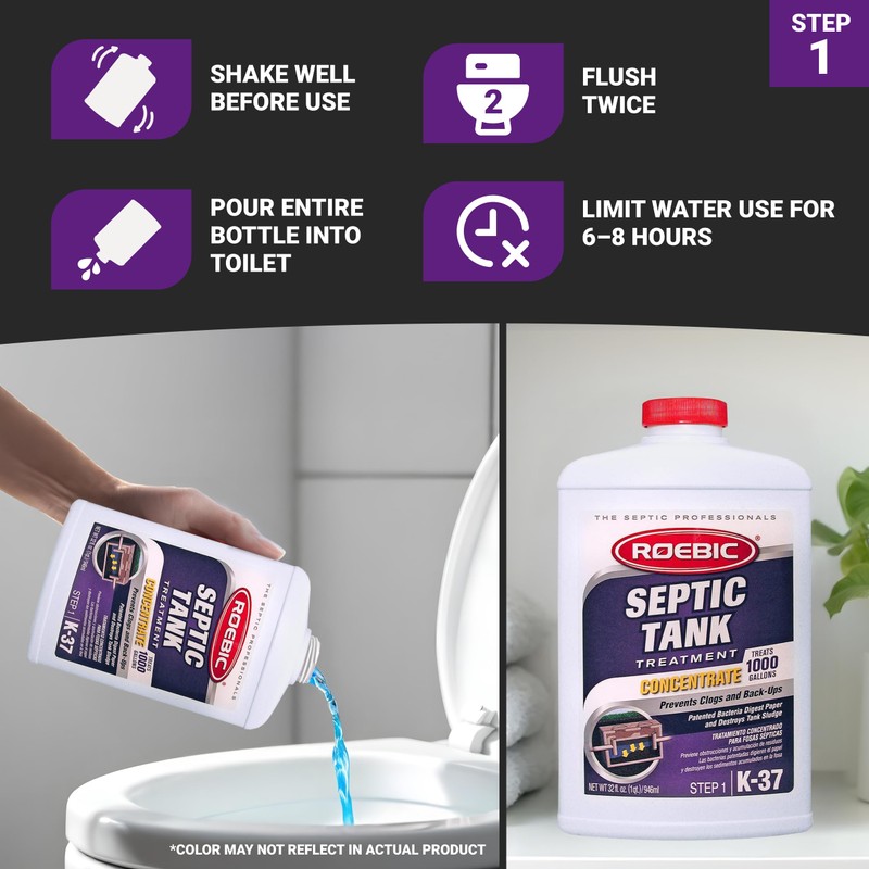 Roebic SMP-1000-PAK-1 Complete Septic System Maintenance Kit: 4 Quarts, Pack