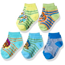 Nickelodeon boys Bubble Guppies 5 Pack Shorty Socks, Assorted Striped Sherbet, Shoe Size 4-8 US