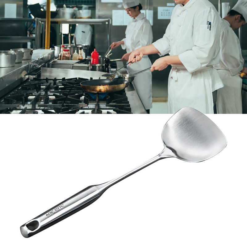 MOZUO Stainless Steel Cooking Spatula, Extra Long Scald Resistant Handle