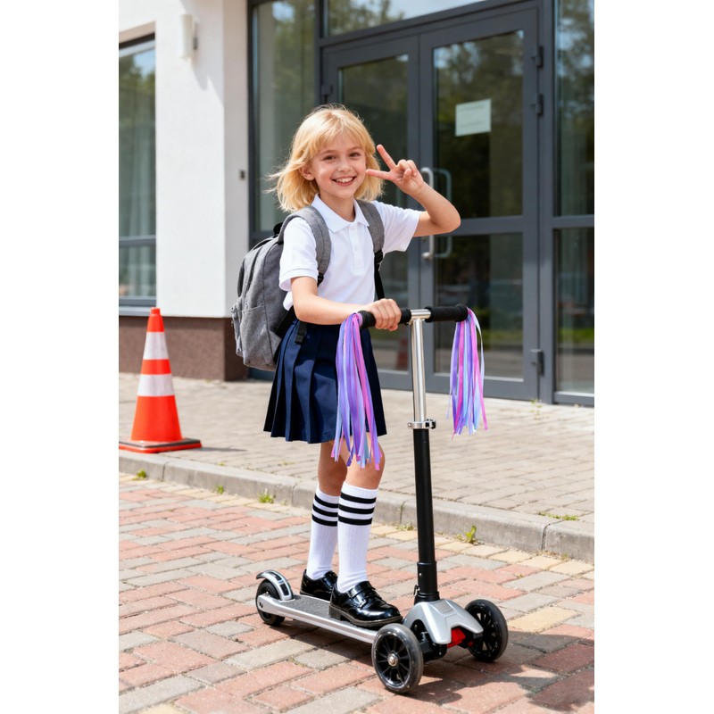 PLATT Kid's Bicycle Handlebar Streamers Colorful Ribbons Tassel for Girls