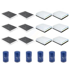 PUR 6x Air + 6x Cabin + 6x Engine Oil Filter (18 Total) Kit Replacement For Ford F-350 Super Duty F-250 F-450 F-550 With O.E. Part Number LC349601BC Square 6.7L KFM-105012