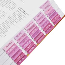 Bible Tabs, 72 Laminated Bible Tabs for Women and Men Study Bible, Easy to Read and Apply, Bible Index Tabs, Large Print Bible Book Tabs, Bible Study Supplies (Gradient Pink)