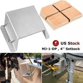 Camoo MJ-1-DP Jack Plate 4'' Setback Engine Jack Plate for Outboard Motors Up to 35HP