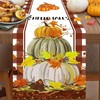 Thanksgiving Pumpkin Maple Leaves Buffalo Plaid Fall Table Runner,Seasonal Autumn