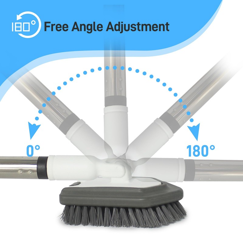 FRAXIR Floor Scrub Brush, 5 in 1 Tile Tub Scrubber