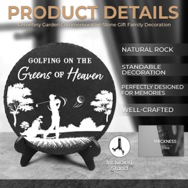 DIGIKAZZ Golfing Memorial Stone, Golfing with Angels, Sympathy Gift Golfer Wings Stone for Loss of Grandpa, Father, Husband on Christmas