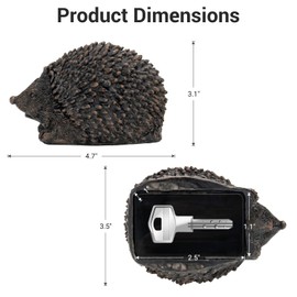 AquaLume Fake Rock Key Hider - Hide a Key Outside Hedgehog Securely with Weatherproof & UV-Resistant Design, Hidden Key Holder for Outside Garden, Yard or Landscape