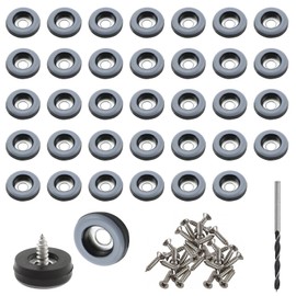Teflon Furniture Feet, Diameter 19 mm, Round, Teflon Furniture Feet, PTFE Teflon Furniture Feet for Screwing with Screw for Moving Heavy Furniture, Pack of 36