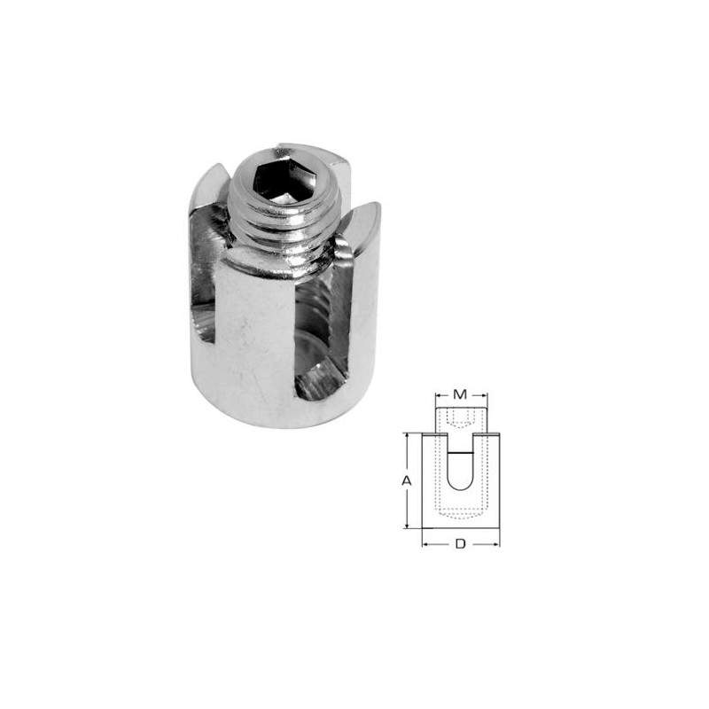 Wire Rope Cross Clamp - 4mm Wire - A4 (marine