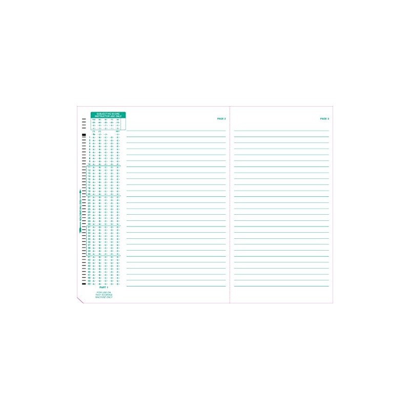 TEST-886E 886-E 100 Question Compatible Testing Forms (50 Sheet Pack)
