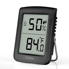 Digital Hygrometer Indoor Thermometer Humidity Meter Room Thermometer with Large Number Display,Temperature and Humidity Monitor for Home,Baby Room, Bedroom, Office, Greenhouse (Black)
